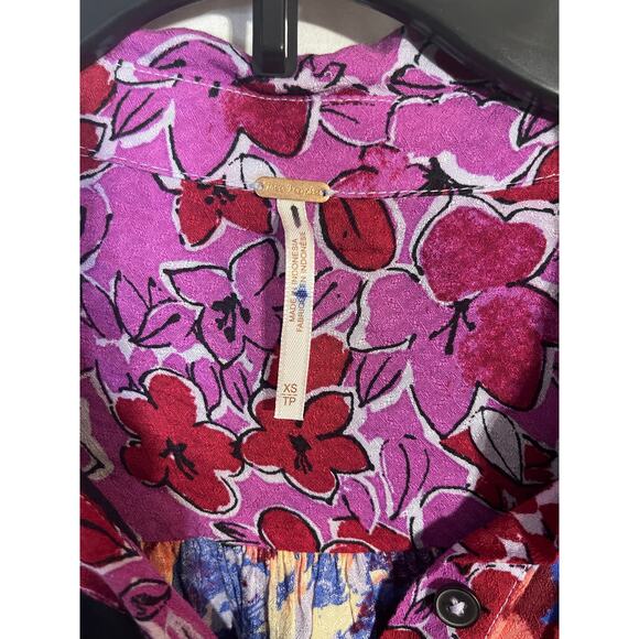 Free People womens xs floral flowy top - Picture 3 of 3
